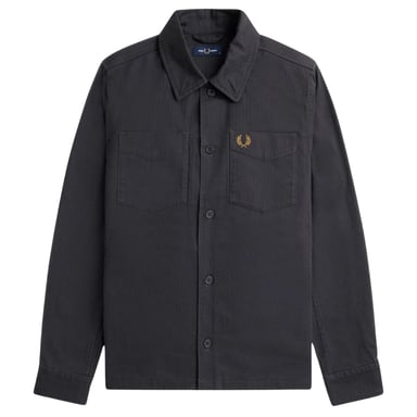 Chaqueta De Camisa Gris Con Ancla Y Espiga De Fred Perry