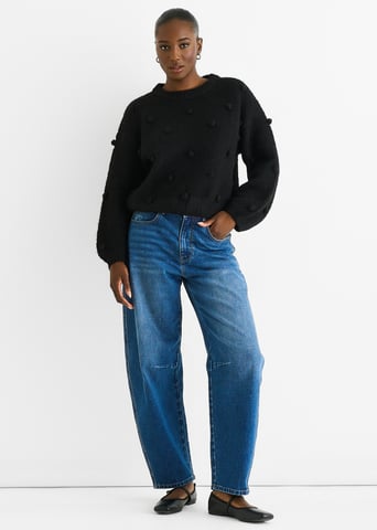 Jersey oversize de mezcla de lana negra
