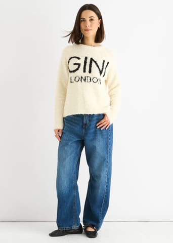 Jersey de Punto Acogedor con Logo Gini Beig срав怎么办