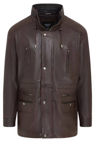 Parka de cuero italiano suave marrón para hombre - Winnipeg