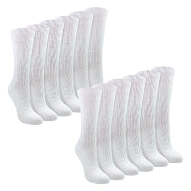 Paquete de 12 pares de calcetines suaves y transpirables 100% algodón para mujeres