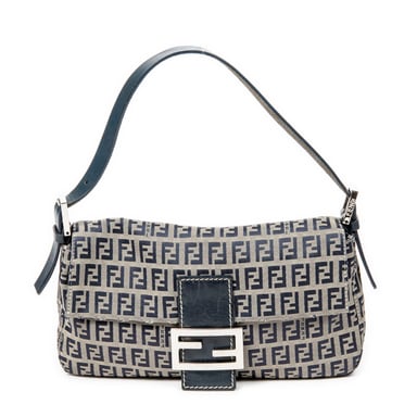Fendi Baguette en Beige/Azul marino Lienzo