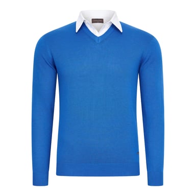 Cappuccino Italia Jersey Mock Pullover Azul