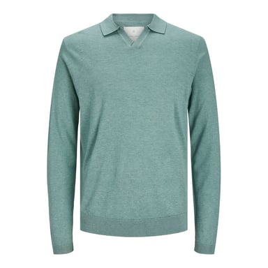 Jack & Jones Jersey Cigor Lino Cuello Dividido Verde