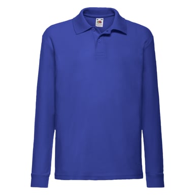 Fruit of the Loom Childrens/Kids Long-Sleeved Polo Shirt (Royal Blue)