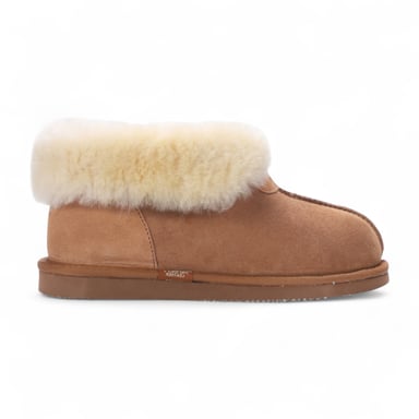 Botines de ante de oveja para mujer, color tostado, sin cordones, para invierno - Glaciar
