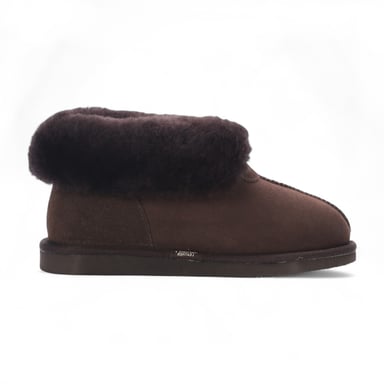 Botines de ante de oveja para mujer, color marrón, sin cordones, para invierno - Glaciar