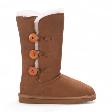 Botas de invierno cálidas de ante de oveja color canela para mujer - Willow