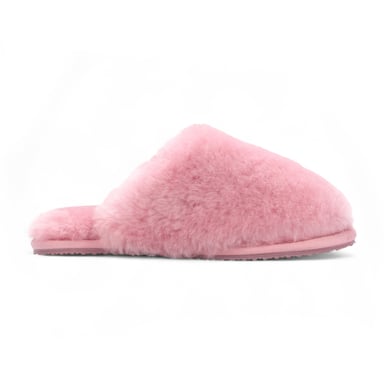 Pantuflas de piel de oveja para mujer, cálidas, rosas, de invierno - Aurora