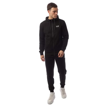 Sudadera con cremallera completa de identidad esencial EA7 de Emporio Armani para hombre en negro
