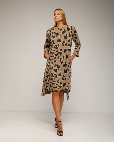 Vestido oversize de estampado animal print