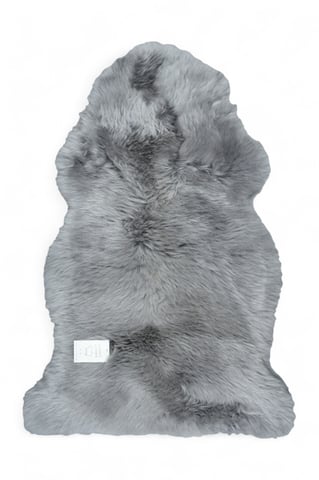 Alfombra de piel de oveja gris auténtica, natural, sedosa, suave y esponjosa, de lana real