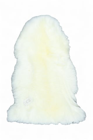 Alfombra de lana auténtica, suave, sedosa y esponjosa, de piel de oveja color marfil auténtica
