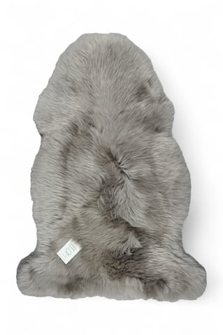 Alfombra de lana auténtica, suave, sedosa y esponjosa, de auténtica piel de oveja con forma de hongo.