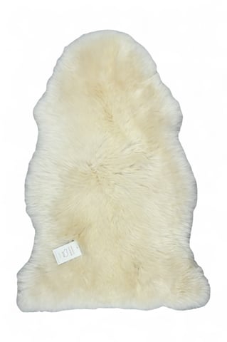 Alfombra de lana auténtica, suave, sedosa y esponjosa, de piel de oveja de lino color crema.