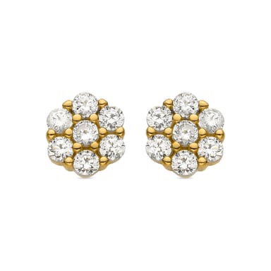 Pendientes Luxenter en plata de ley 925 y zirconia brillante acabados en oro amarillo de 18k - Oris