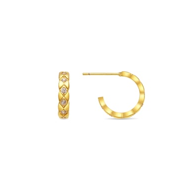 Pendientes Luxenter con acabado en oro de 18k brillante y zirconia - Efla