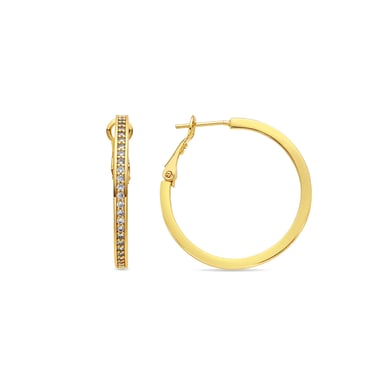 Pendientes Luxenter con acabado en oro de 18k y zirconia brillante - Budix