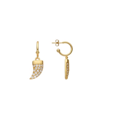 Pendientes Luxenter en plata esterlina 925 y acabado en oro de 18k con zirconia brillante - Dek