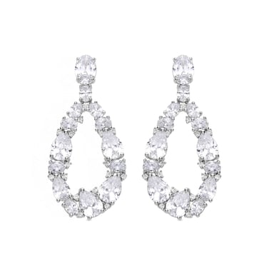 Pendientes de Zirconia Brillante de Plata Esterlina 925 con Baño de Rodio - Madne