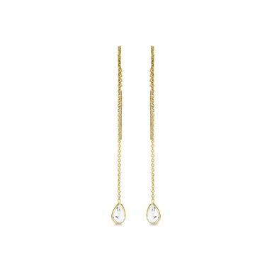 Pendientes de plata esterlina 925 de Luxenter con zirconia brillante acabados en oro amarillo de 18K - Esencial