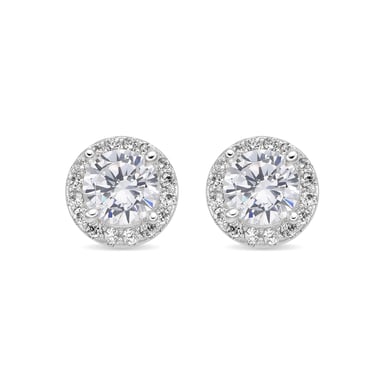 Pendientes Luxenter con acabado plateado y circonitas brillantes - Shog