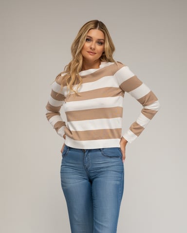 Jersey de punto y cuello redondo