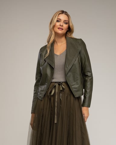 Chaqueta estilo perfecta metalizada