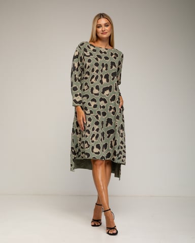 Vestido oversize de estampado animal print