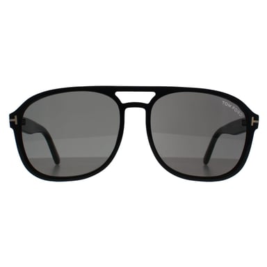 Tom Ford Aviator Hombre Negro Brillante Gris Oscuro Rosco FT1022