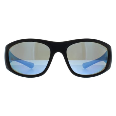 Arnette Wrap Mens Matte Black Blue Mirror Polarized AN4331 Ilum