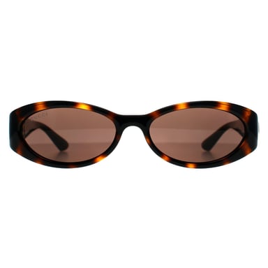 Gucci Oval Womens Shiny Dark Havana Marrón Oscuro GG1660S