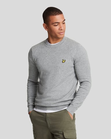 Jersey de Cuello Redondo de Algodón Merino Lyle & Scott - Gris