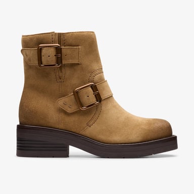 Botas de ante de nogal Rebelle con hebilla