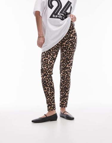 Leggings de leopardo en marrón de Topshop
