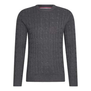 Cappuccino Italia Jersey Cable Pullover Gris Antracita