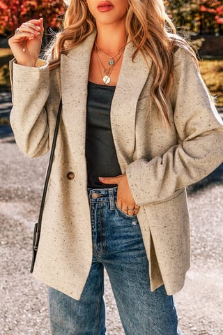 Blazer Beig de Manga Larga