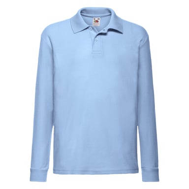 Fruit of the Loom Childrens/Kids Long-Sleeved Polo Shirt (Sky Blue)