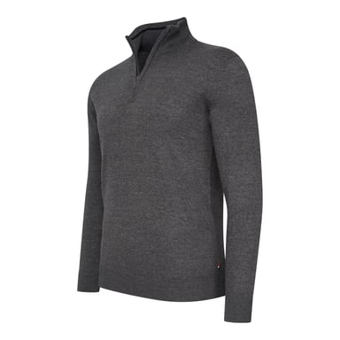 Cappuccino Italia Jersey Bergamo Zip Pullover Grey