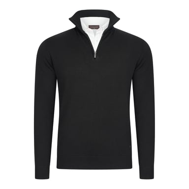 Cappuccino Italia Jersey Mock Zip Pullover Negro