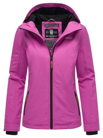 Marikoo Chaqueta ligera entretiempo mujer resistente al agua y al viento con capucha lila lily