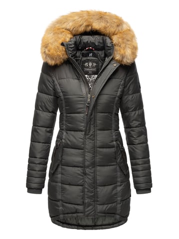 Navahoo Abrigo de Invierno Mujer Papaya – Entallado, Cálido & Con Cuello de Pelo Desmontable