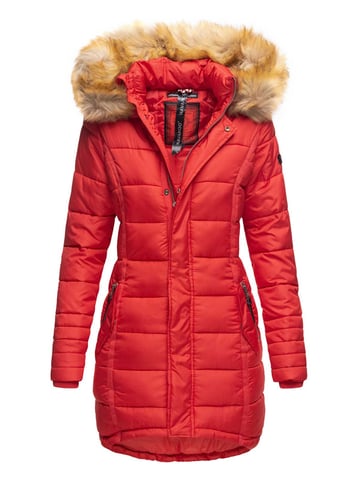 Navahoo Abrigo de Invierno Mujer Papaya – Entallado, Cálido & Con Cuello de Pelo Desmontable