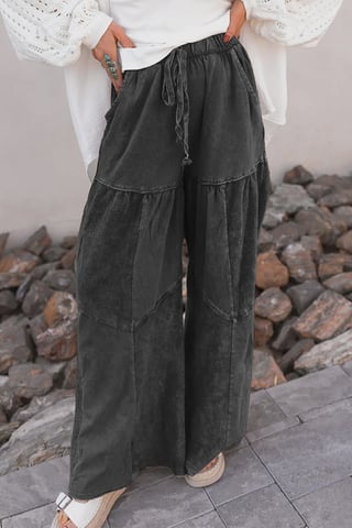 Pantalones Anchos de Patchwork