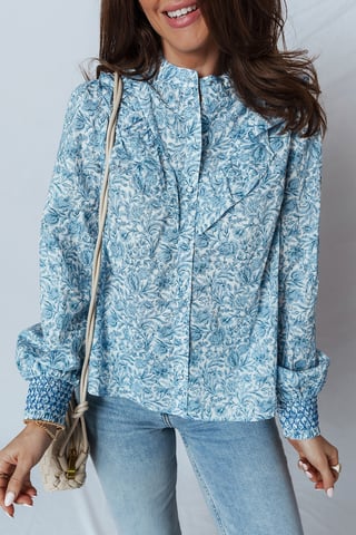 Blusa de Botones con Estampado Floral