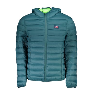 Chaqueta acolchada con capucha ligera en teal