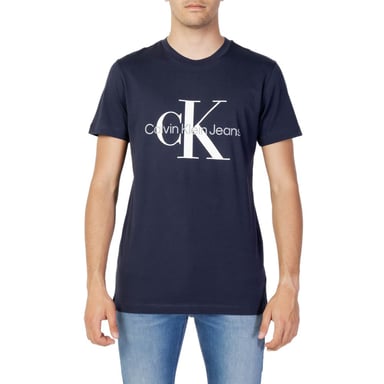 Camiseta Ck Logo de Manga Corta con Cuello Redondo