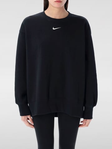 SUDADERA MUJER W NSW PHNX FLC OS LONG CREW NEGRO