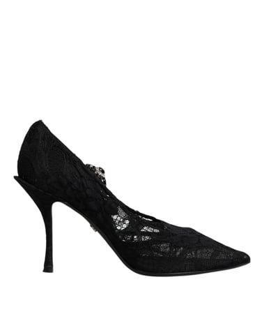 Zapatos de Tacón Alto de Encaje Negros