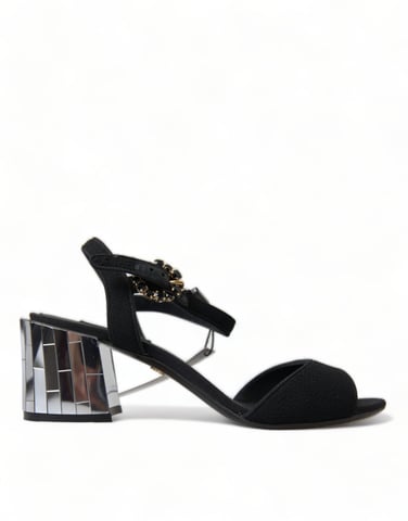 Sandalias de Tacón Espejo Negros